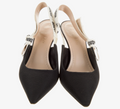 Christian Dior Bow-Accent Slingback Pumps | Black | IT 36.5 / US 6.5 | Very Good Condition
