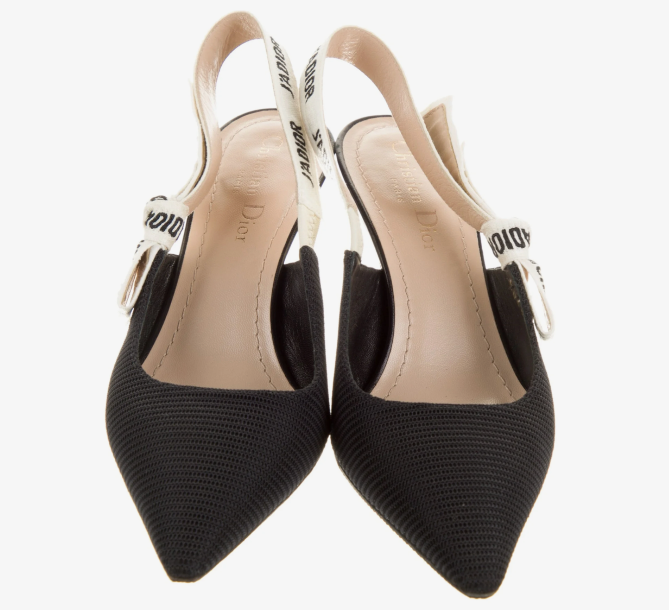 Christian Dior Bow-Accent Slingback Pumps | Black | IT 36.5 / US 6.5 | Very Good Condition
