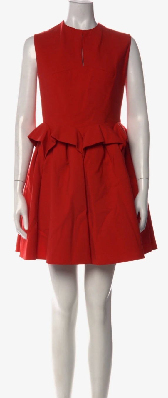 Delpozo Wool Mini Dress w/ Tags Orange | Size: XL | US12, FR44