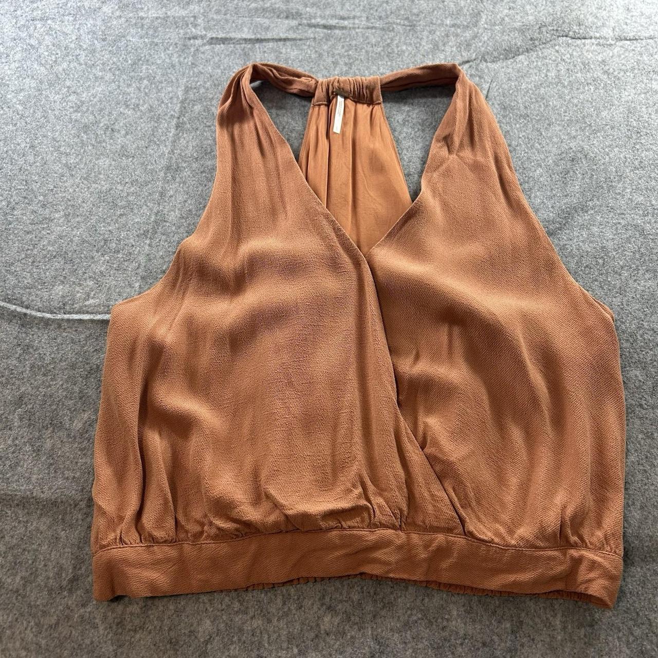 free people womens orange blouse